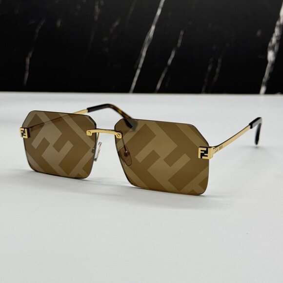 NEW FENDI GOLD BROWN UNISEX SUNGLASSES FENDI FE40043U 33G main image 15